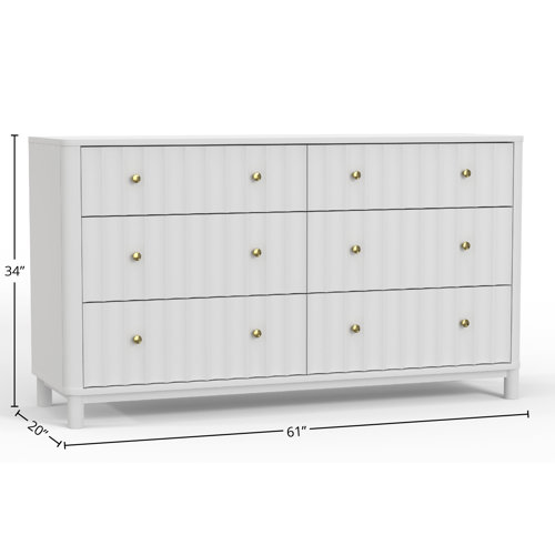 Mistana™ Frasher 6 Drawer 61" W Wood Standard Dresser/Chest & Reviews Wayfair